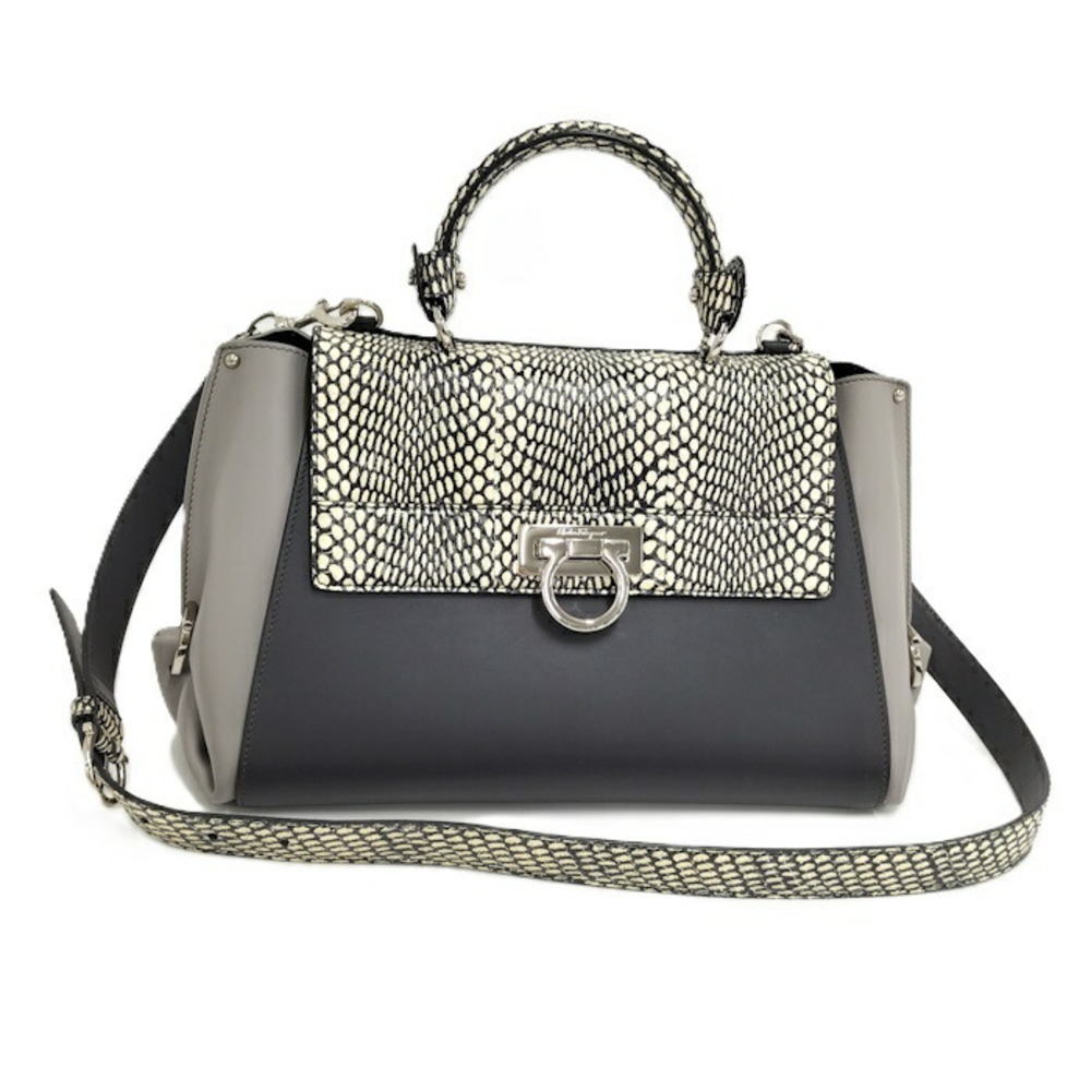 Salvatore Ferragamo Gray Python Bag Shoulder Soph… - image 2